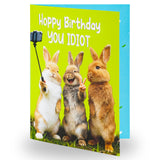Funny Birthday Cards, Unique SHAKING & MUSICAL Birthday Card for Women Men Dad Husband, Hilarious Bunny-Themed Pop Up Greeting Card, Envelope & Extra Blank Card Included