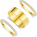 For Oura5,with smart rings【Ring not included】Stainless steel wide-band ring with smooth finish and stacked-look edge detailing; minimalist style,Compatible with Oura5