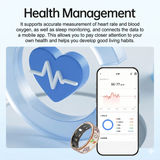 Unisex Smart Ring IP68 Waterproof Enamel Rose Gold Health Tracker Heart Rate Blood Oxygen Sleep Period Monitoring Compatible with iPhone Android