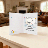 Funny Father's Day card – shaped like toilet paper, it shakes and sings when opened, a hilarious prank gift for Dad, perfect for Father's Day, birthdays, or any occasion where you want to make him happy