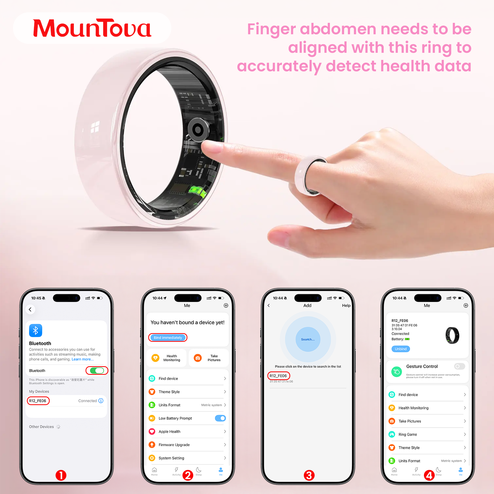 #6-#11 Pink White & Black Ceramic Smart Rings for Women & Men,Waterproof Wearable Fitness Trackers,Heart Rate,Stress & Cycle Monitor,Sleep Tracker, IP68 Waterproof,5-7 Day Battery, iOS & Android Compatible with Charging Case,Couple Gift