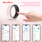 #6-#11 Pink White & Black Ceramic Smart Rings for Women & Men,Waterproof Wearable Fitness Trackers,Heart Rate,Stress & Cycle Monitor,Sleep Tracker, IP68 Waterproof,5-7 Day Battery, iOS & Android Compatible with Charging Case,Couple Gift