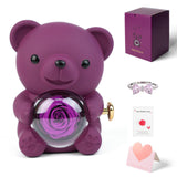 Mountova Lucky Sunflower Bear Necklace Gift Box Set, Romantic Jewelry for Mom, Daughter, Girlfriend, Birthday & Anniversary, Cute Room Decor