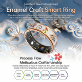 Unisex Smart Ring IP68 Waterproof Enamel Rose Gold Health Tracker Heart Rate Blood Oxygen Sleep Period Monitoring Compatible with iPhone Android