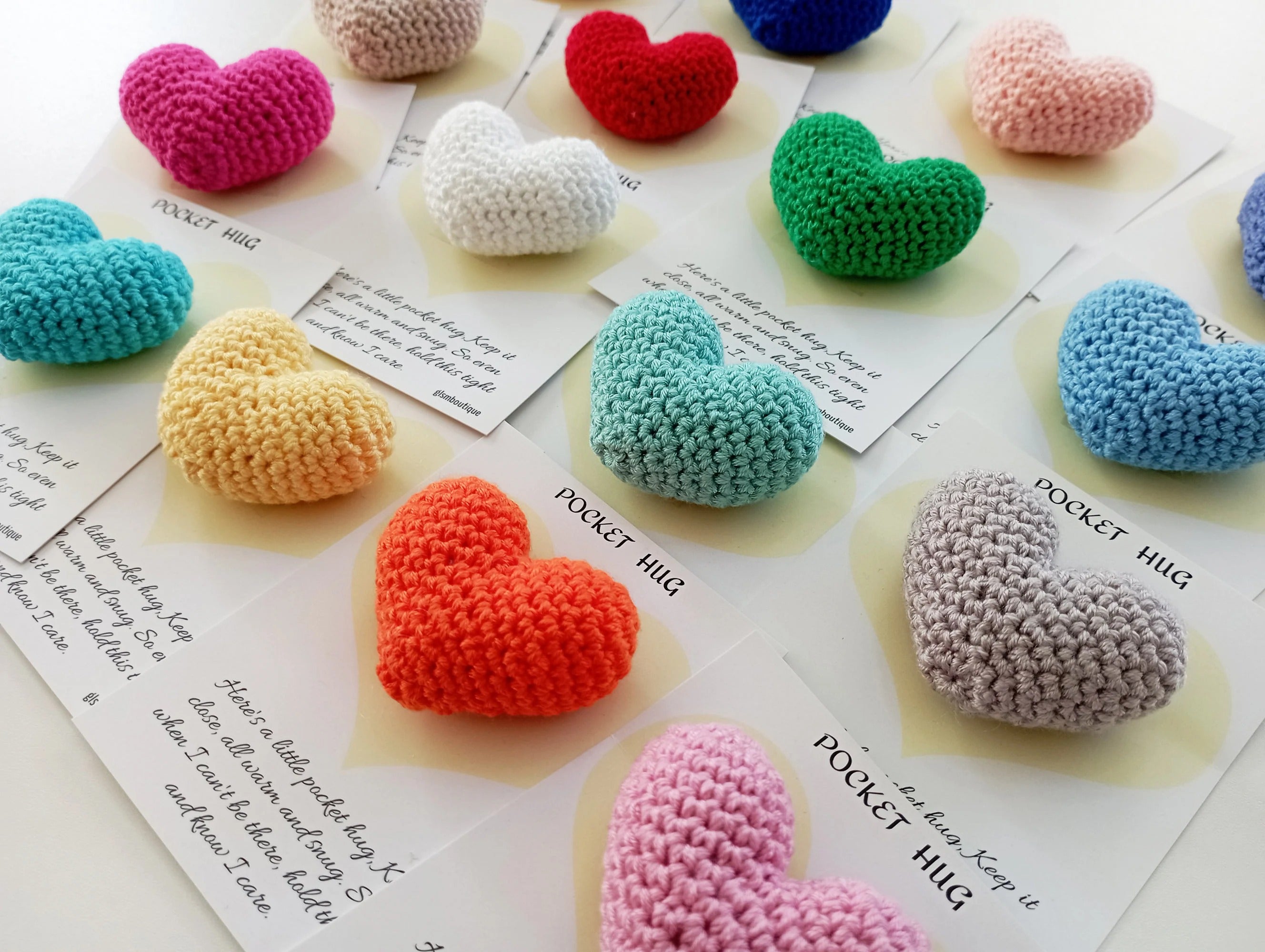 Crochet Hug, Pocket Hug Heart, Back to School Gift