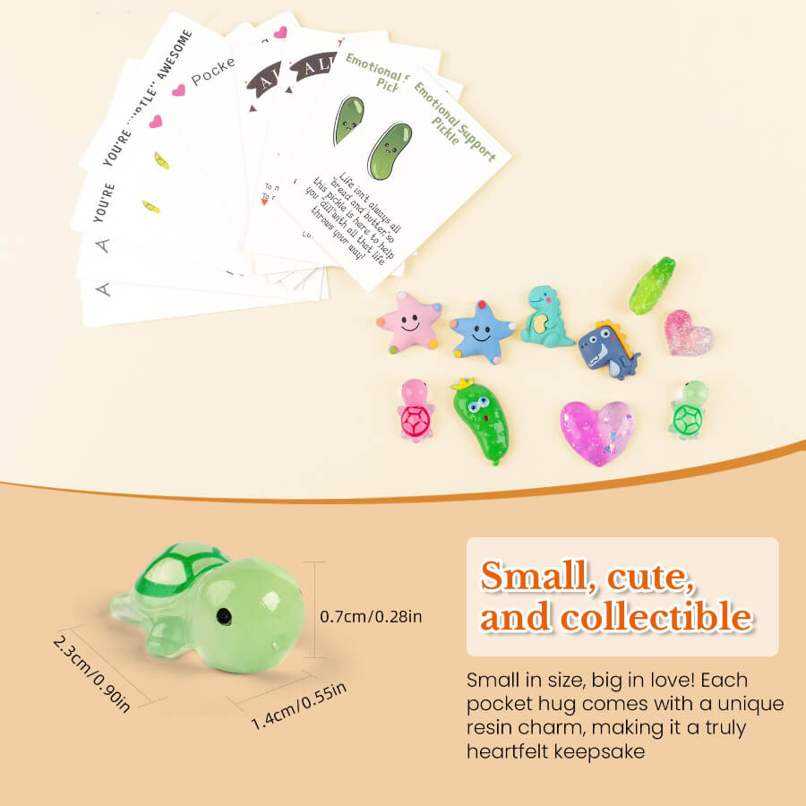Collection of Whimsical Pocket Hugs | Emotional Support Pickle, Turtle & More