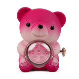 Ours en peluche rose dégradé et message en forme de cœur avec collier caché