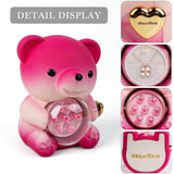 Ours en peluche rose dégradé et message en forme de cœur avec collier caché