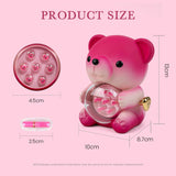 Ours en peluche rose dégradé et message en forme de cœur avec collier caché