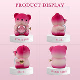 Ours en peluche rose dégradé et message en forme de cœur avec collier caché
