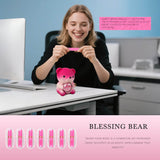 Ours en peluche rose dégradé et message en forme de cœur avec collier caché