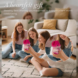 Ours en peluche rose dégradé et message en forme de cœur avec collier caché