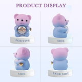 Ours en peluche bleu dégradé et message en forme de cœur avec collier caché