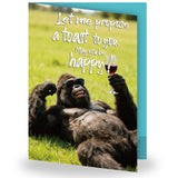 Funny Birthday Card with Sound, Shaking Gorilla Musical Interactive Greeting Card for Men Women Kids, Happy Birthday Gag Gift for Family Friends Coworkers